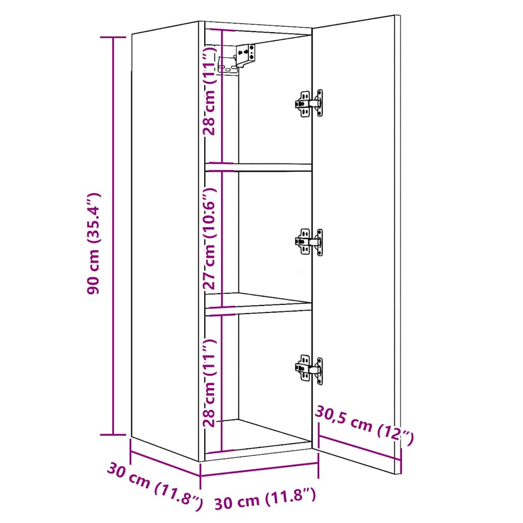 TV-Schrank Artisan-Eiche 30,5x30x90 cm Holzwerkstoff