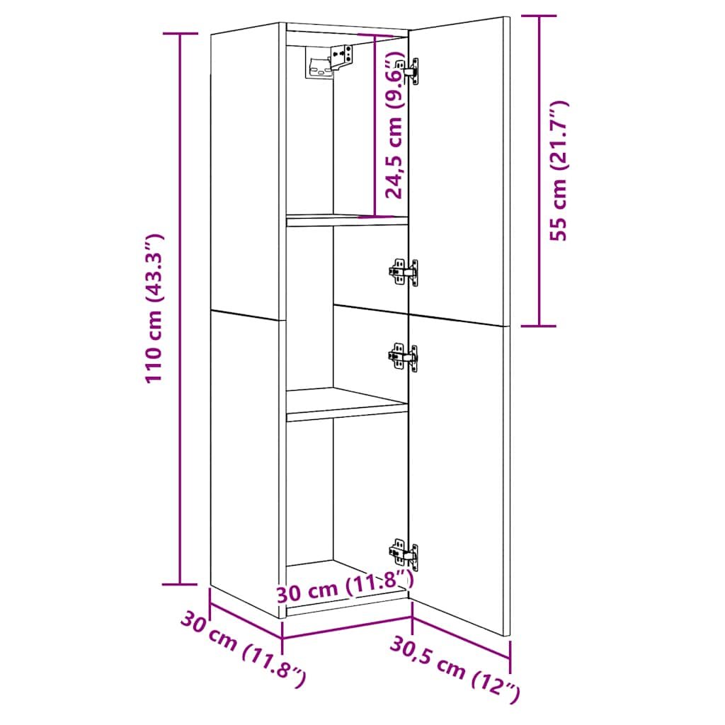 TV-Schrank Artisan-Eiche 30,5x30x110 cm Holzwerkstoff