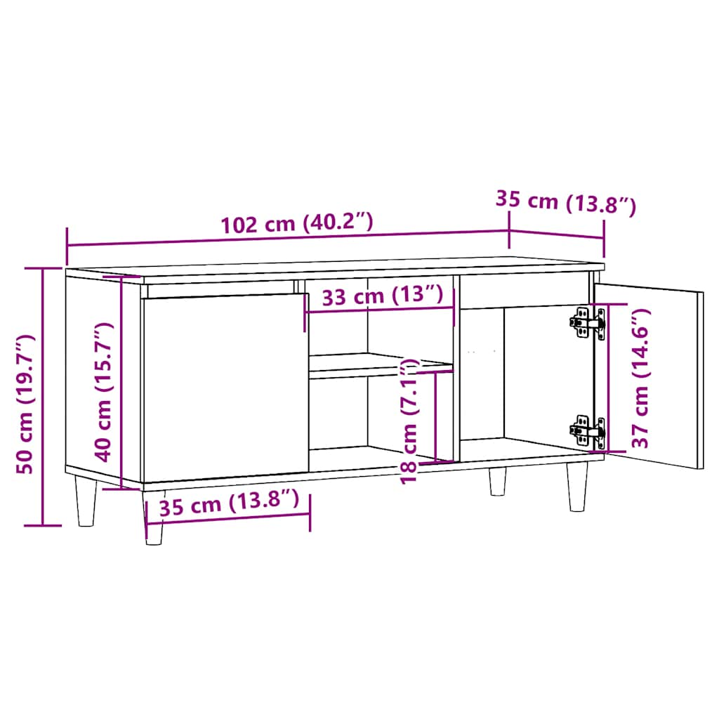 TV-Schrank Artisan-Eiche 102x35x50 cm Holzwerkstoff