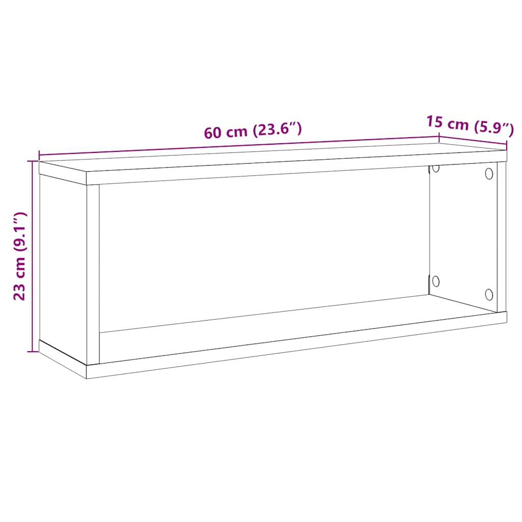 Wandregale 4 Stk. Artisan-Eiche 60x15x23 cm Holzwerkstoff