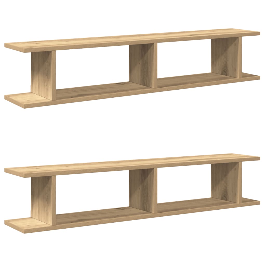 Wandregale 2 Stk. Artisan-Eiche 105x18x20 cm Holzwerkstoff