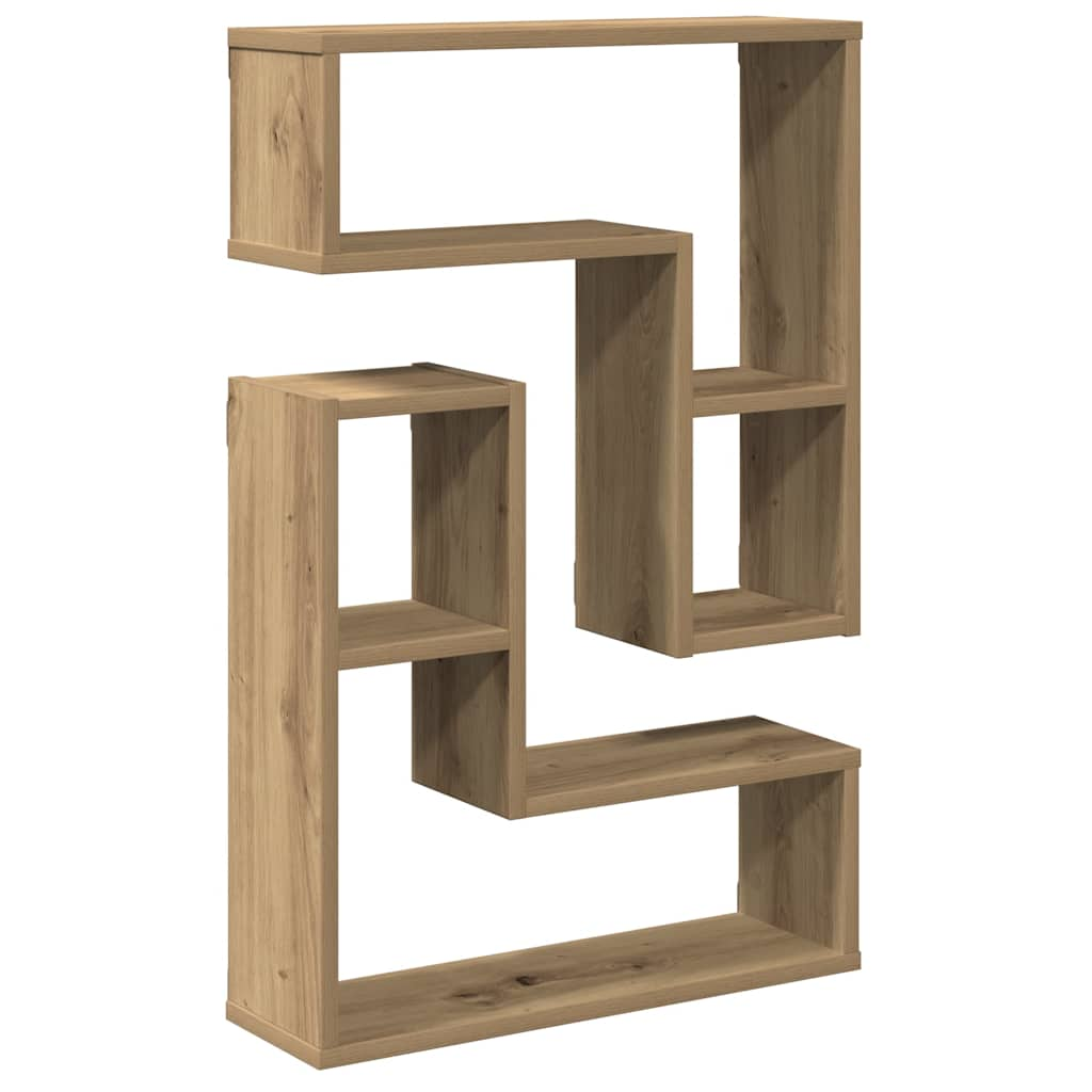 Wandregale 2 Stk. Artisan-Eiche 50x15x50 Holzwerkstoff