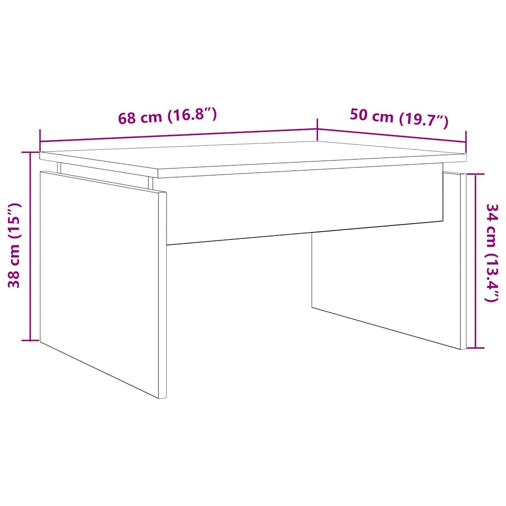 Couchtisch Artisan-Eiche 68x50x38 cm Holzwerkstoff