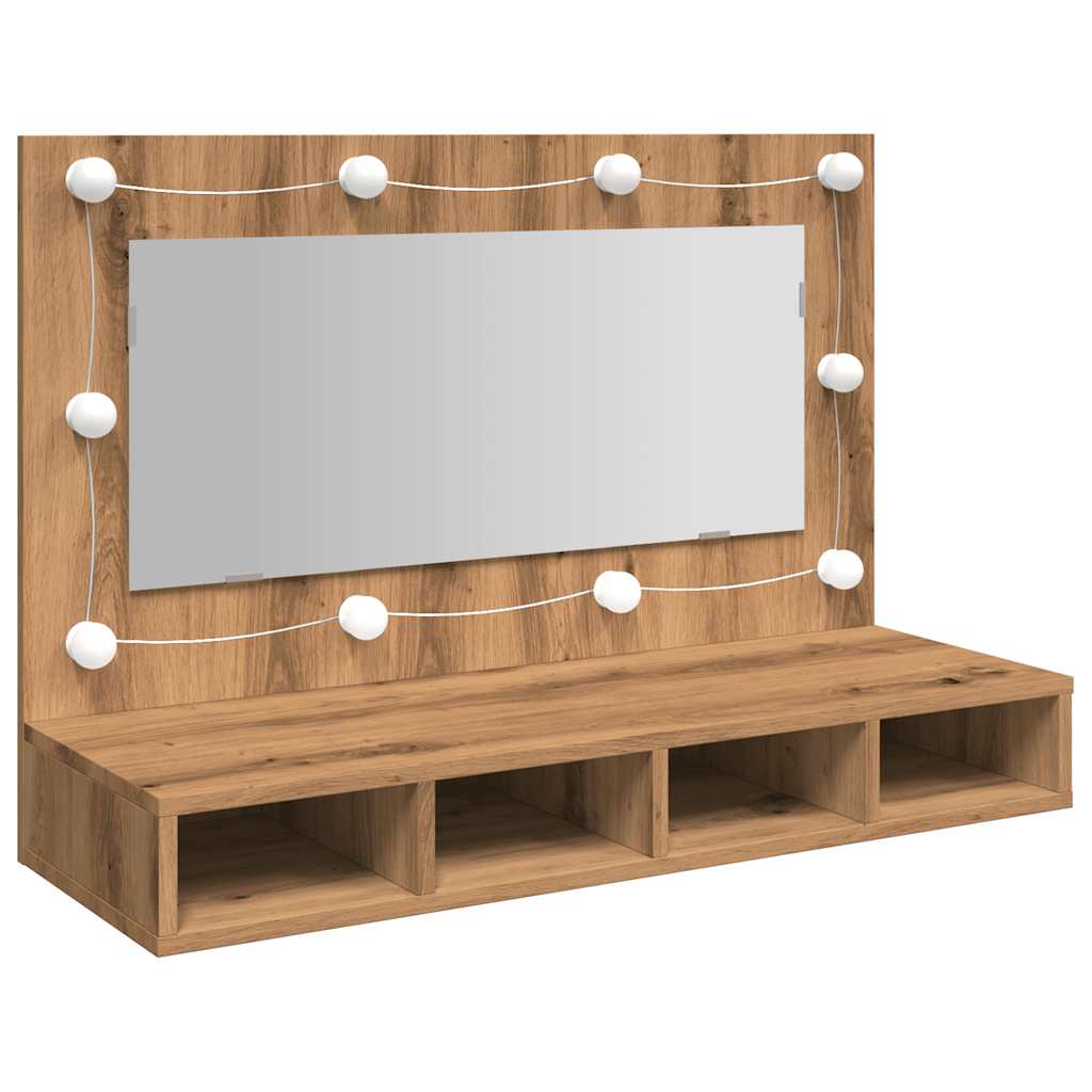 Spiegelschrank mit LED Artisan Eichen-Optik 90x31,5x62 cm