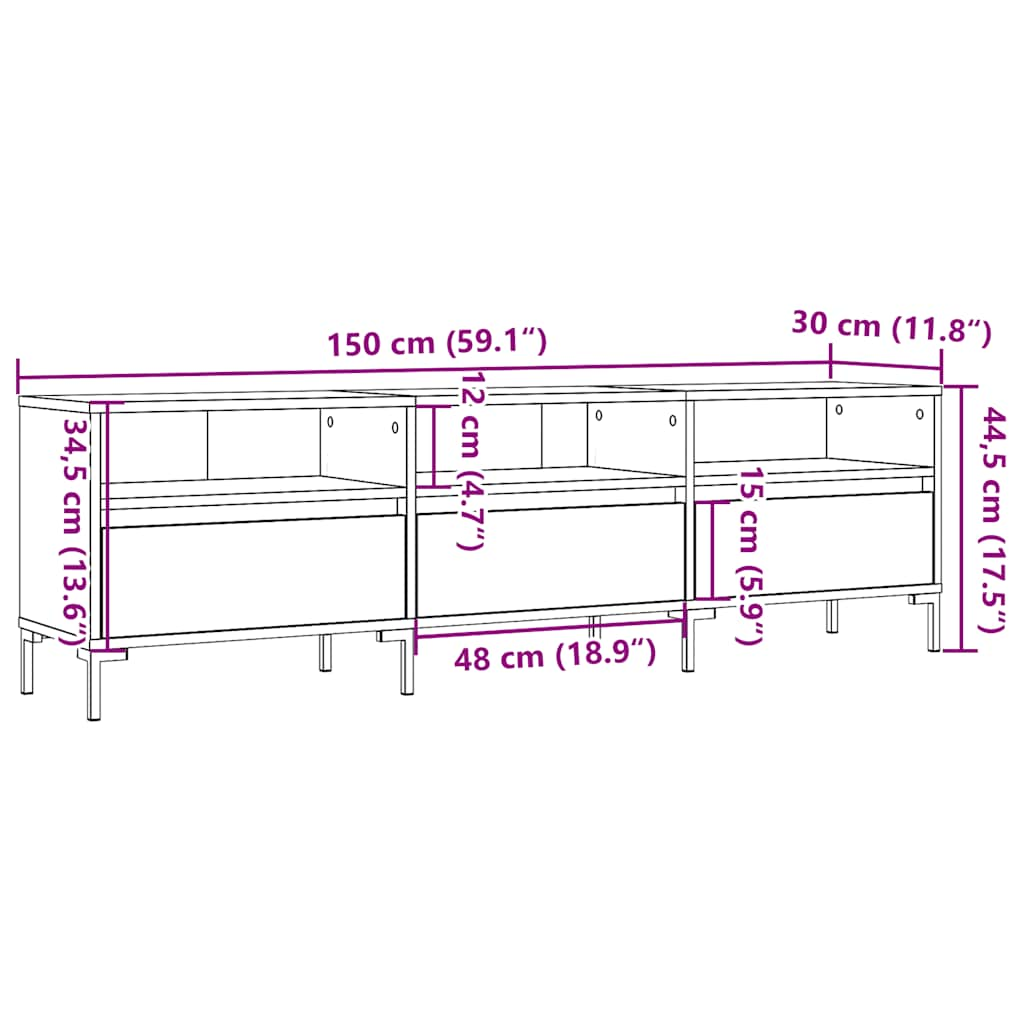 TV-Schrank Altholz-Optik 150x30x44,5 cm Holzwerkstoff