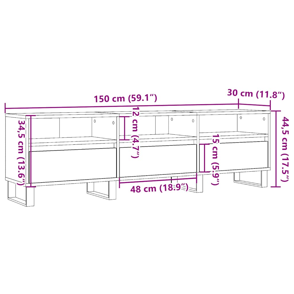 TV-Schrank Artisan-Eiche 150x30x44,5 cm Holzwerkstoff