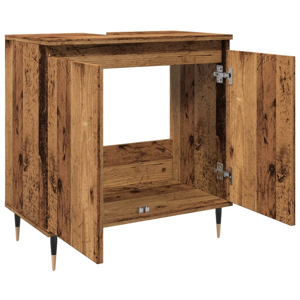 Badschrank Altholz-Optik 58x33x60 cm Holzwerkstoff