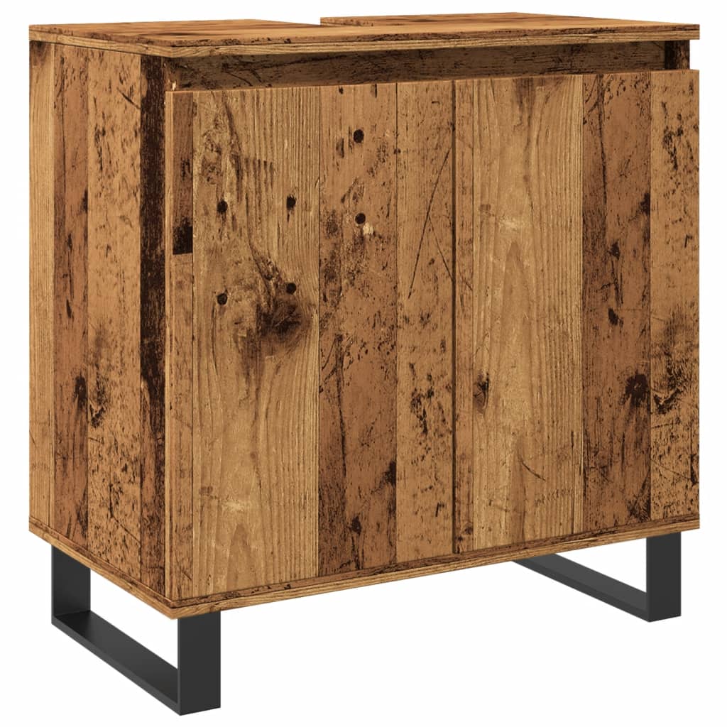 Badschrank Altholz-Optik 58x33x60 cm Holzwerkstoff