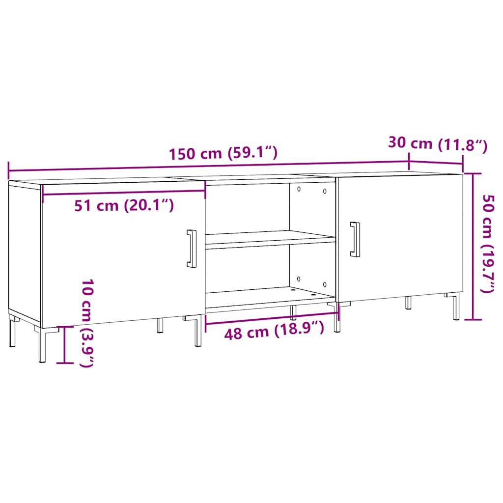 TV-Schrank Artisan-Eiche 150x30x50 cm Holzwerkstoff