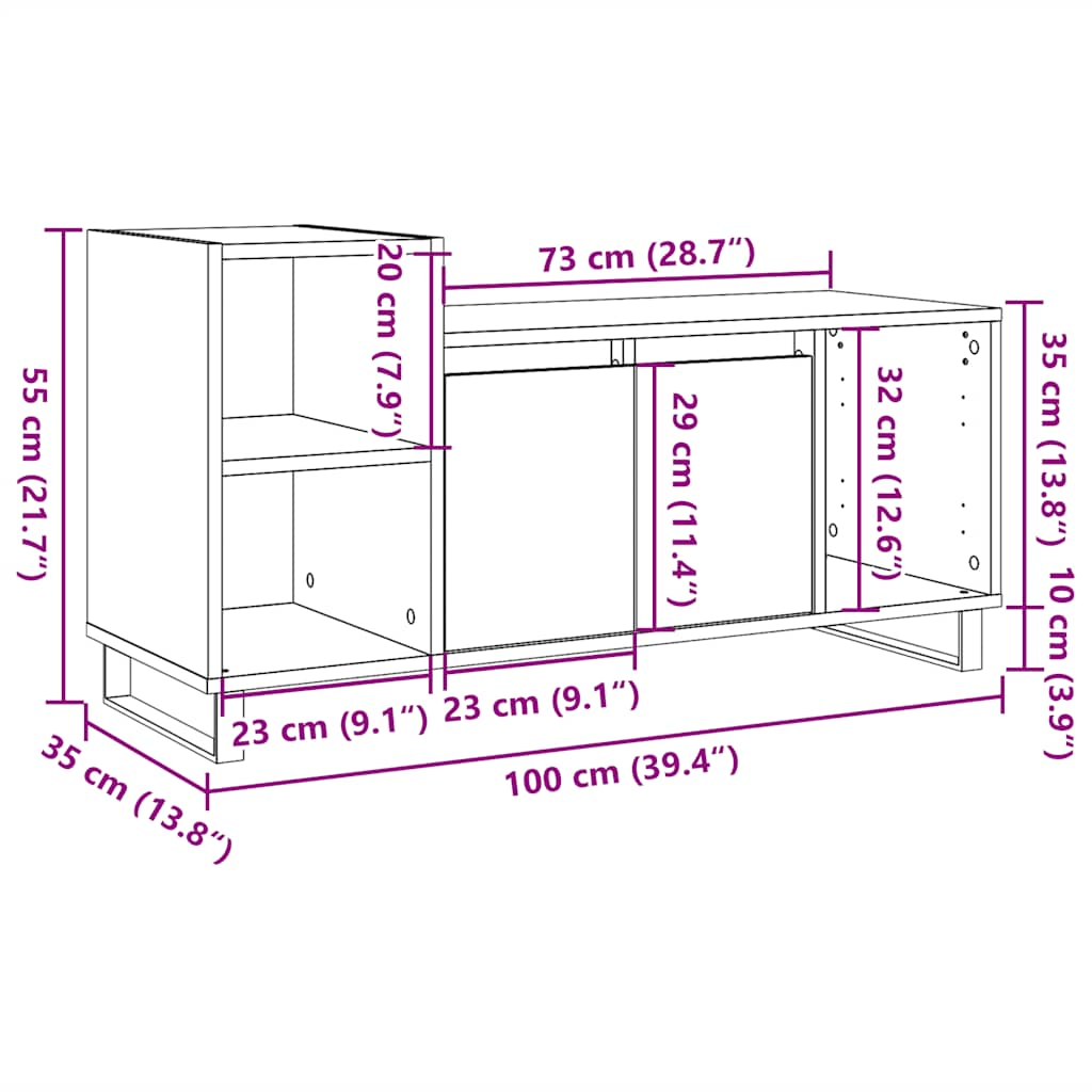 TV-Schrank Altholz-Optik 100x35x55 cm Holzwerkstoff