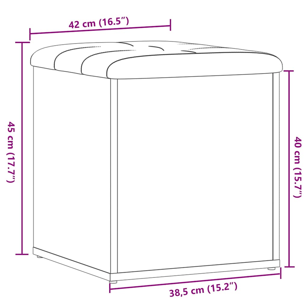 Sitzbank mit Stauraum Altholz-Optik 42x42x45 cm Holzwerkstoff