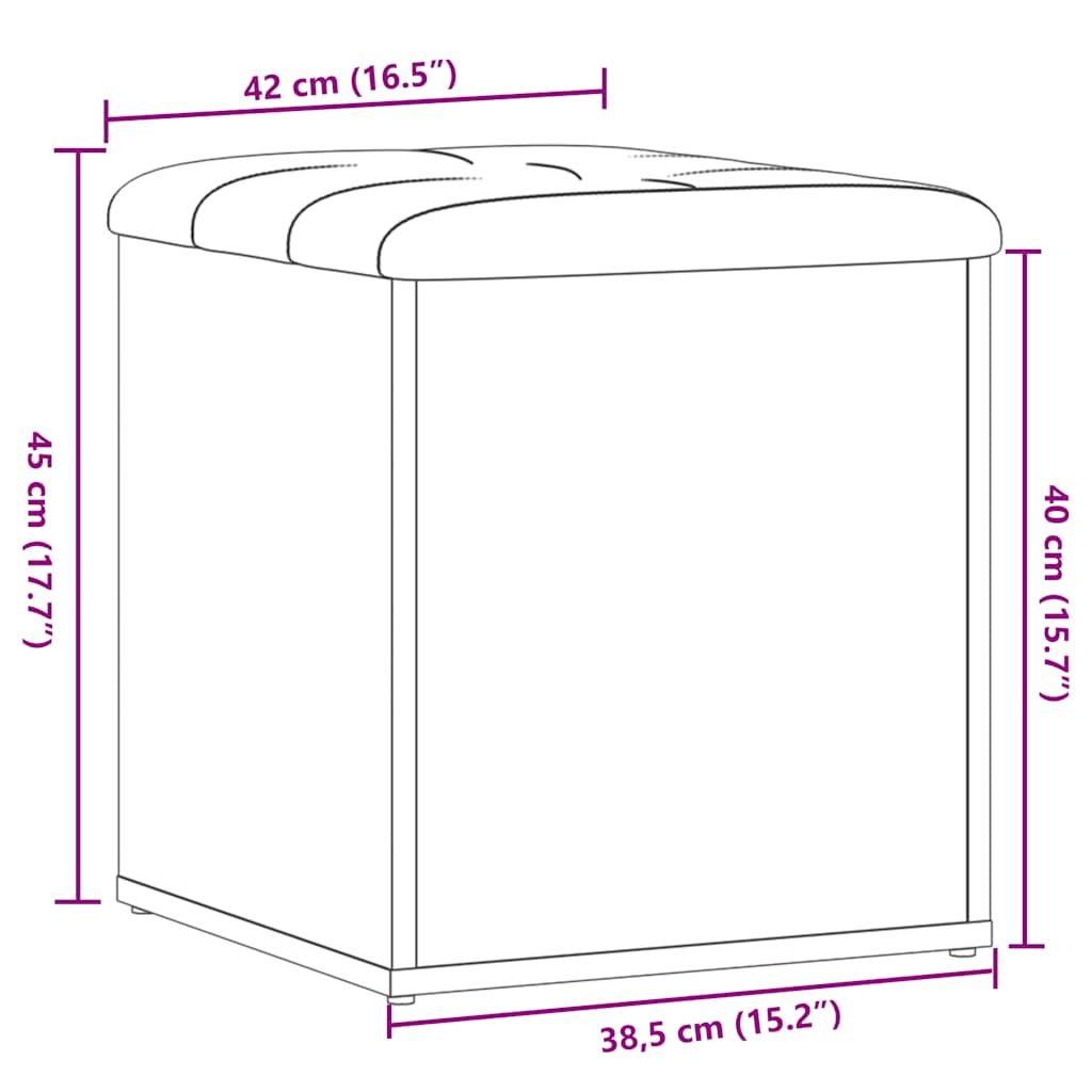 Sitzbank mit Stauraum Artisan-Eiche 42x42x45 cm Holzwerkstoff