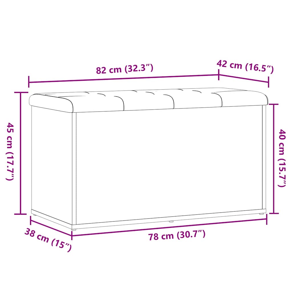 Sitzbank mit Stauraum Altholz-Optik 82x42x45 cm Holzwerkstoff