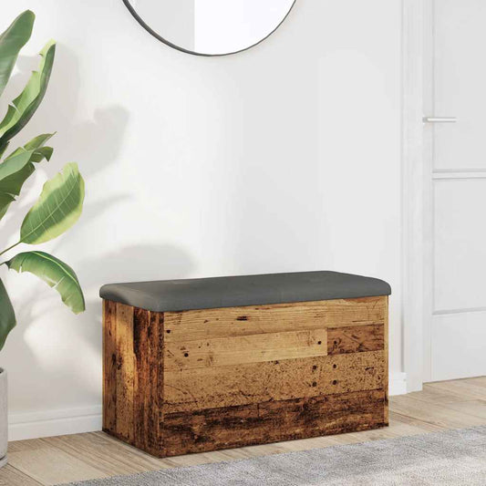 Sitzbank mit Stauraum Altholz-Optik 82x42x45 cm Holzwerkstoff