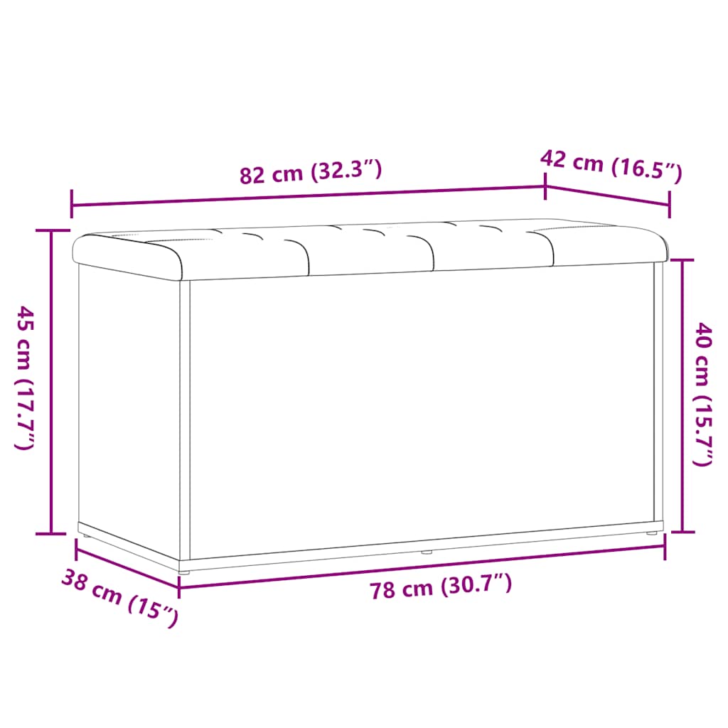 Sitzbank mit Stauraum Artisan-Eiche 82x42x45 cm Holzwerkstoff