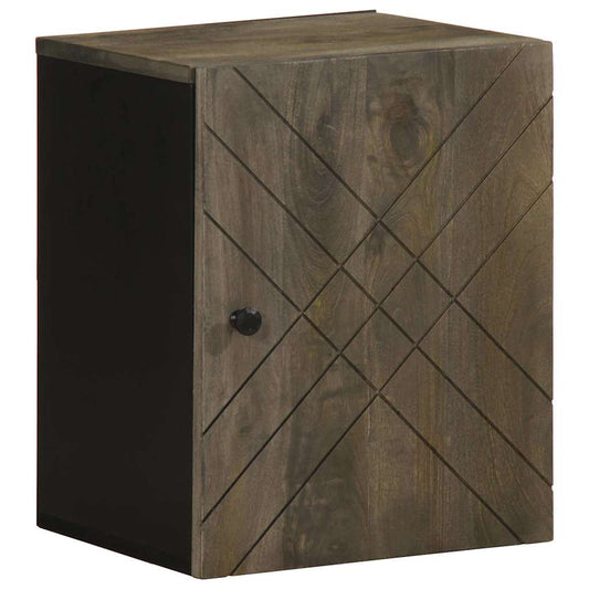 Bad-Wandschrank Schwarz 38x33x48 cm Massivholz Mango