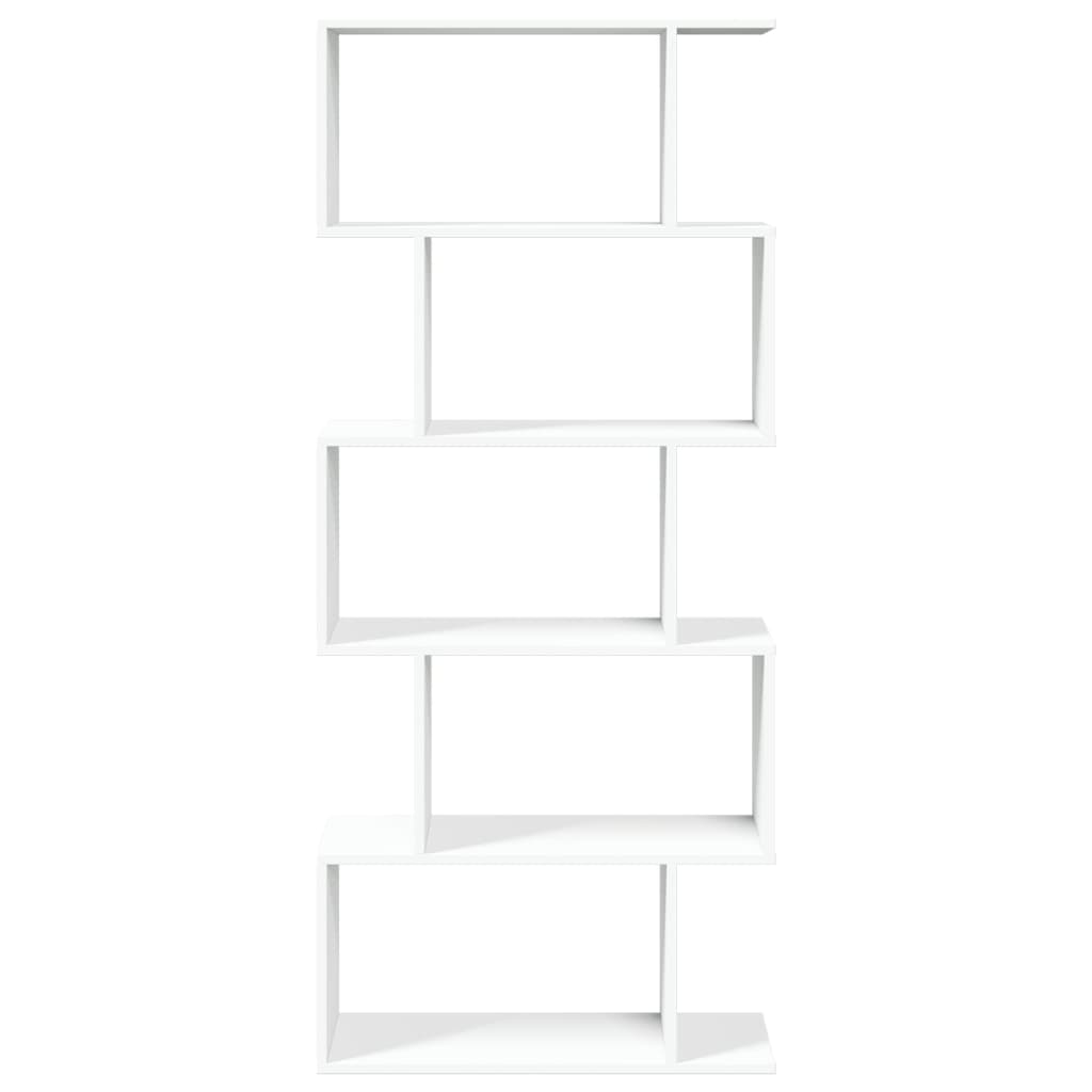 Raumteiler-Bücherregal 5 Etagen Weiß 70x24x161 cm Holzwerkstoff