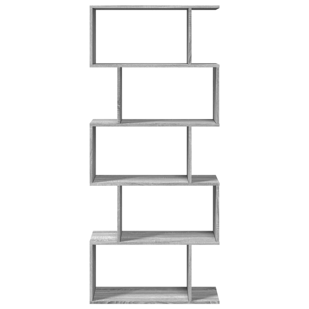 Raumteiler-Bücherregal 5 Etagen Grau Sonoma 70x24x161 cm