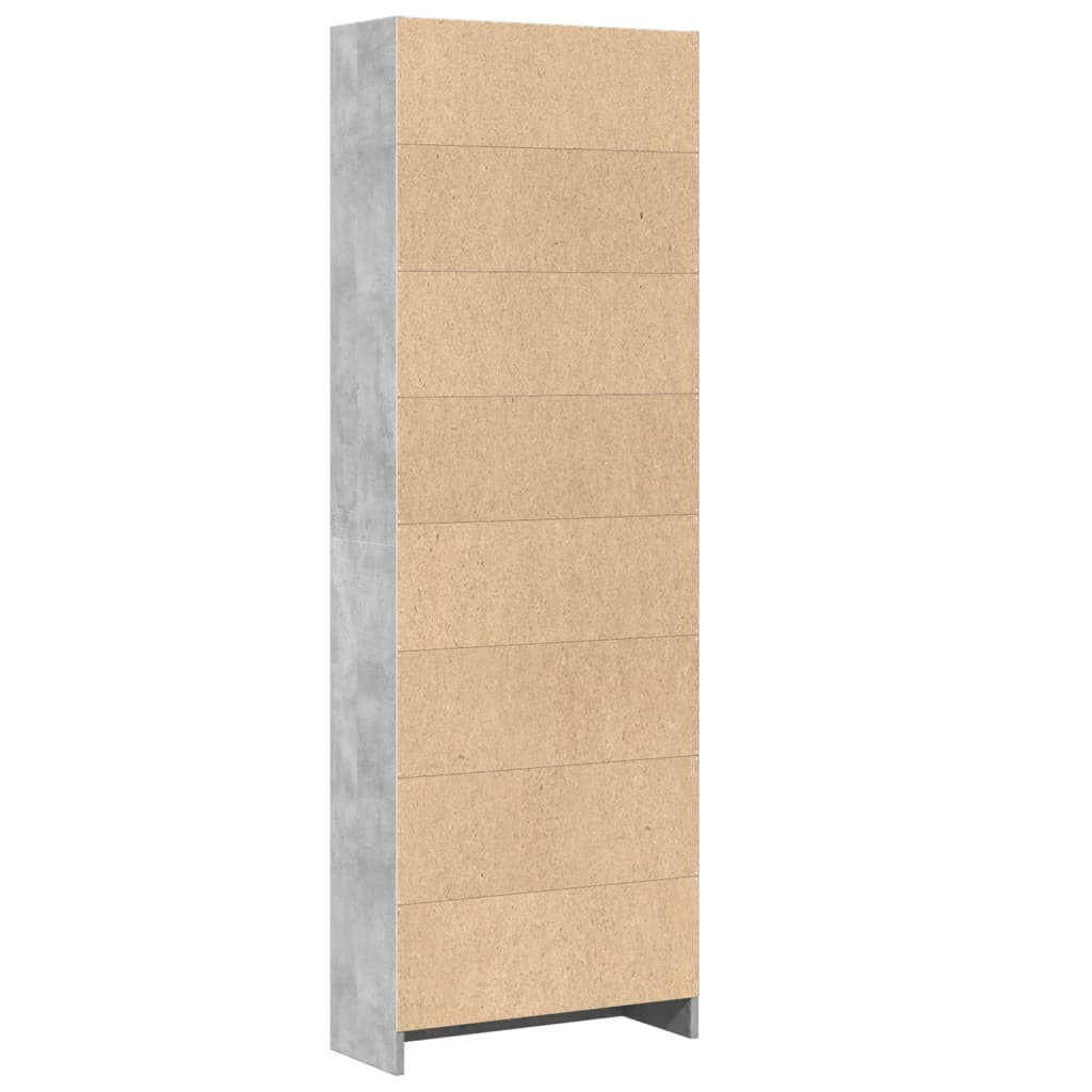 Bücherregal Betongrau 60x24x176 cm Holzwerkstoff