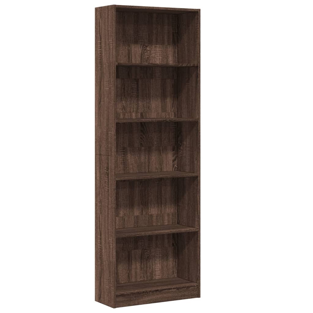 Bücherregal Braun Eichen-Optik 60x24x176 cm Holzwerkstoff