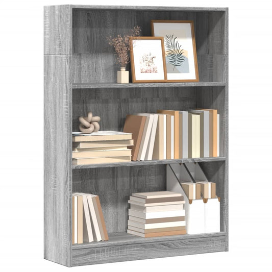 Bücherregal Grau Sonoma 80x24x109 cm Holzwerkstoff