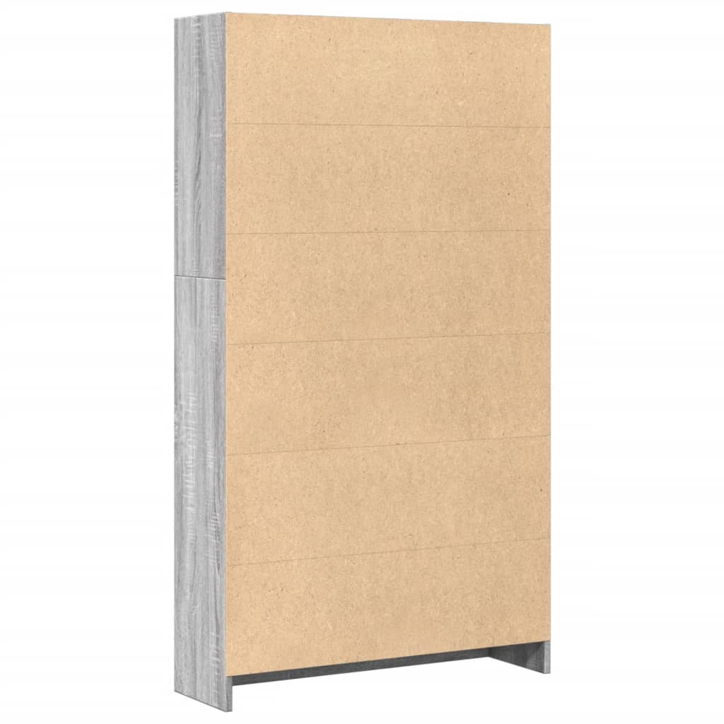 Bücherregal Grau Sonoma 80x24x143 cm Holzwerkstoff