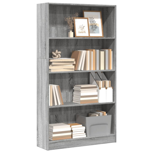 Bücherregal Grau Sonoma 80x24x143 cm Holzwerkstoff