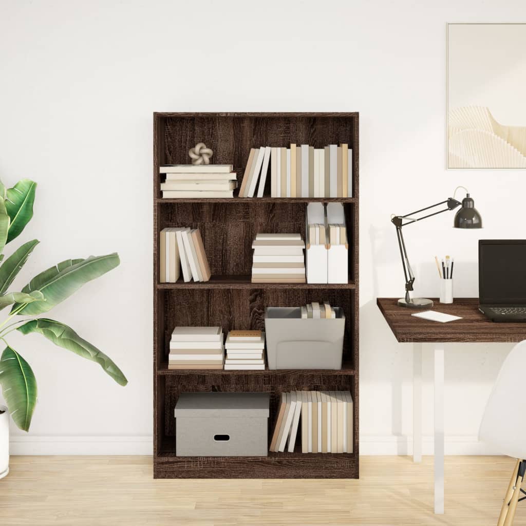 Bücherregal Braun Eichen-Optik 80x24x143 cm Holzwerkstoff