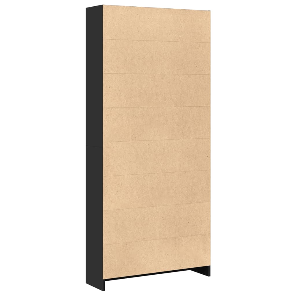 Bücherregal Schwarz 80x24x176 cm Holzwerkstoff