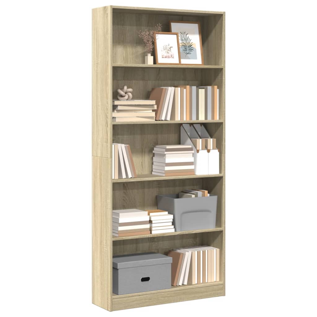 Bücherregal Sonoma-Eiche 80x24x176 cm Holzwerkstoff