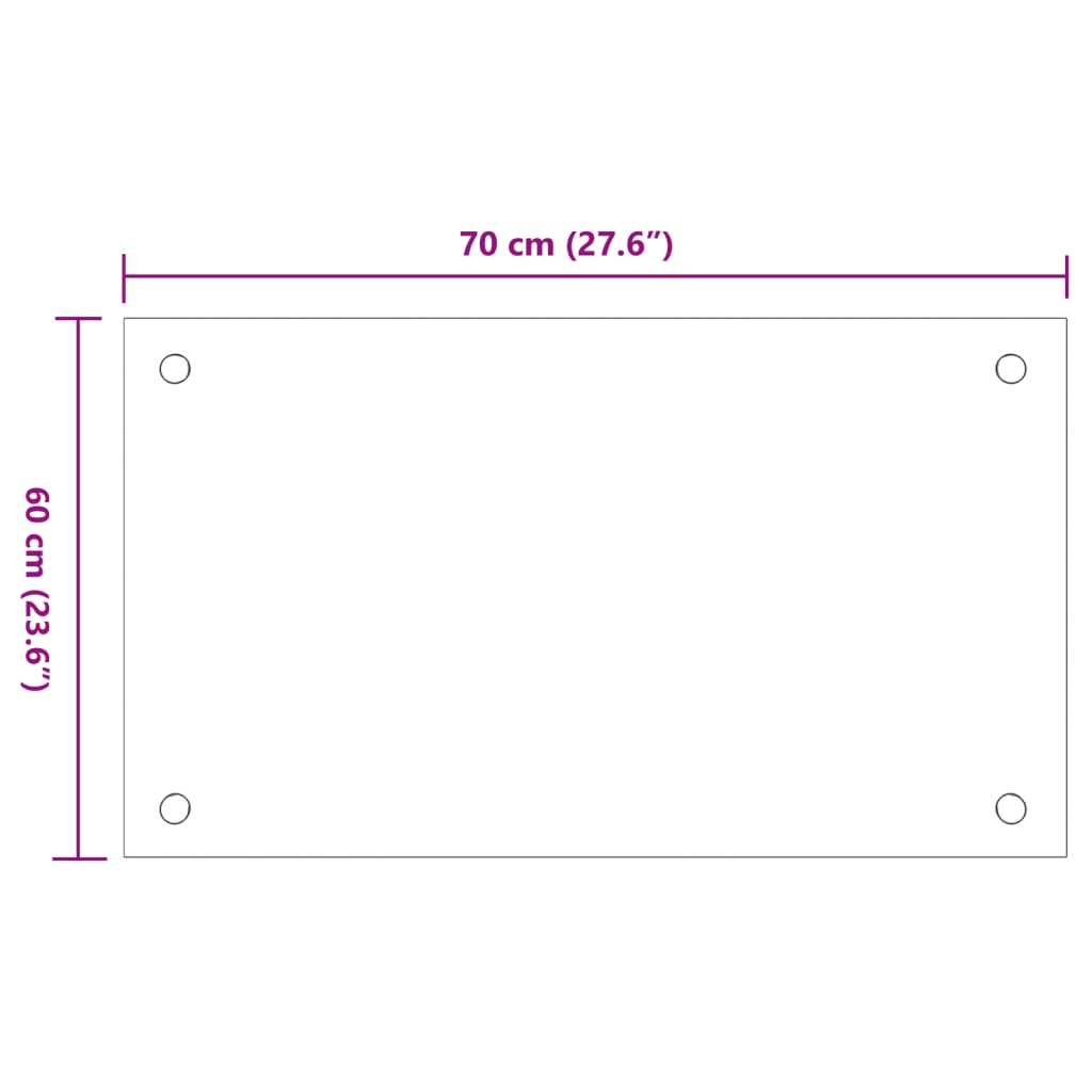 Küchenrückwände 2 Stk. Transparent 70x60 cm Hartglas