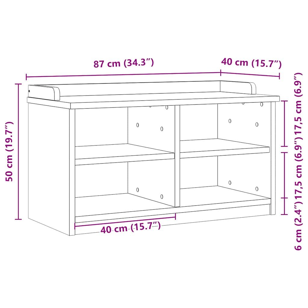 Flurbank SANDNES Weiß 87x40x50 cm Massivholz Kiefer