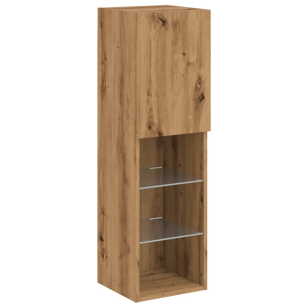 TV-Schrank mit LED-Leuchten Artisan-Eiche 30,5x30x102 cm