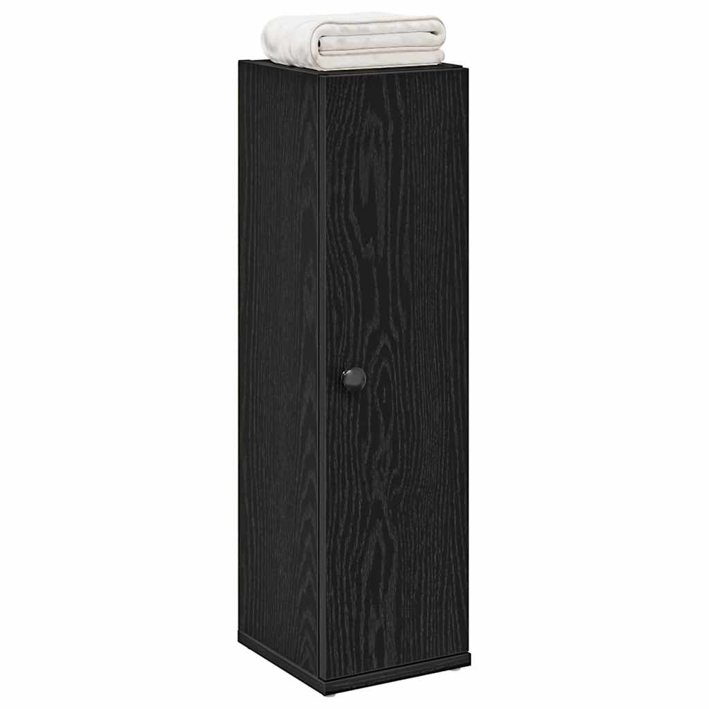 Badezimmerschrank mit Rollenhalter Schwarz 20,5x22x72 cm