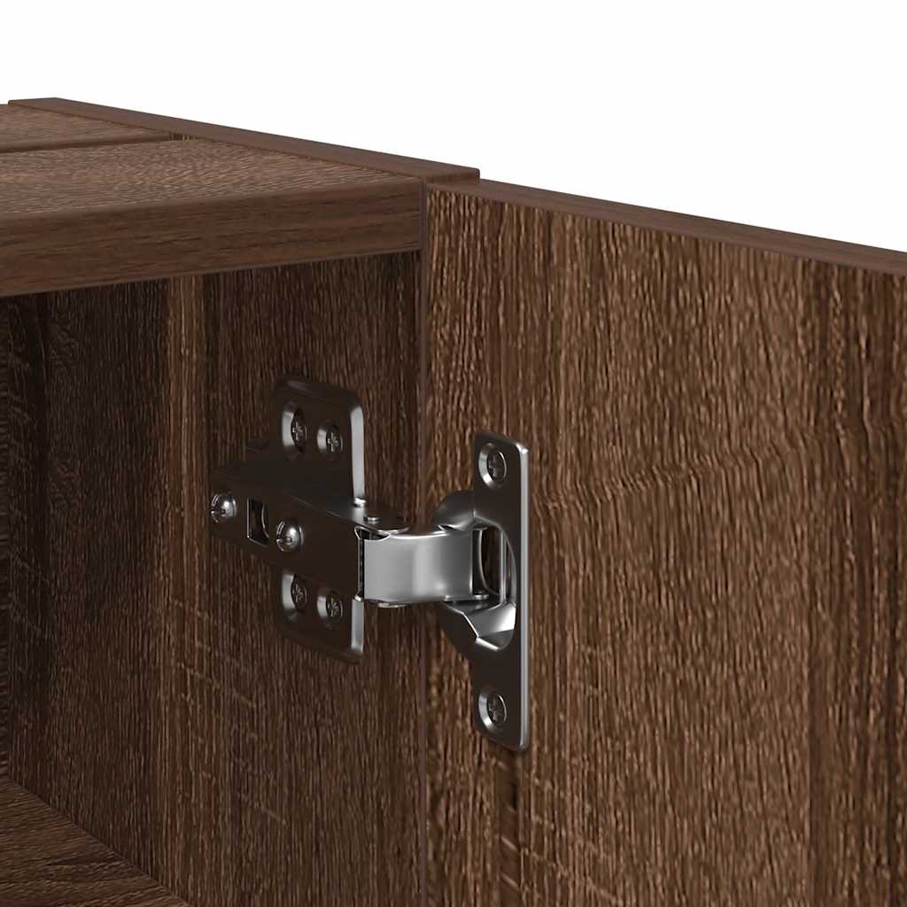 Badezimmerschrank mit Rollenhalter Braun Eichen-Optik