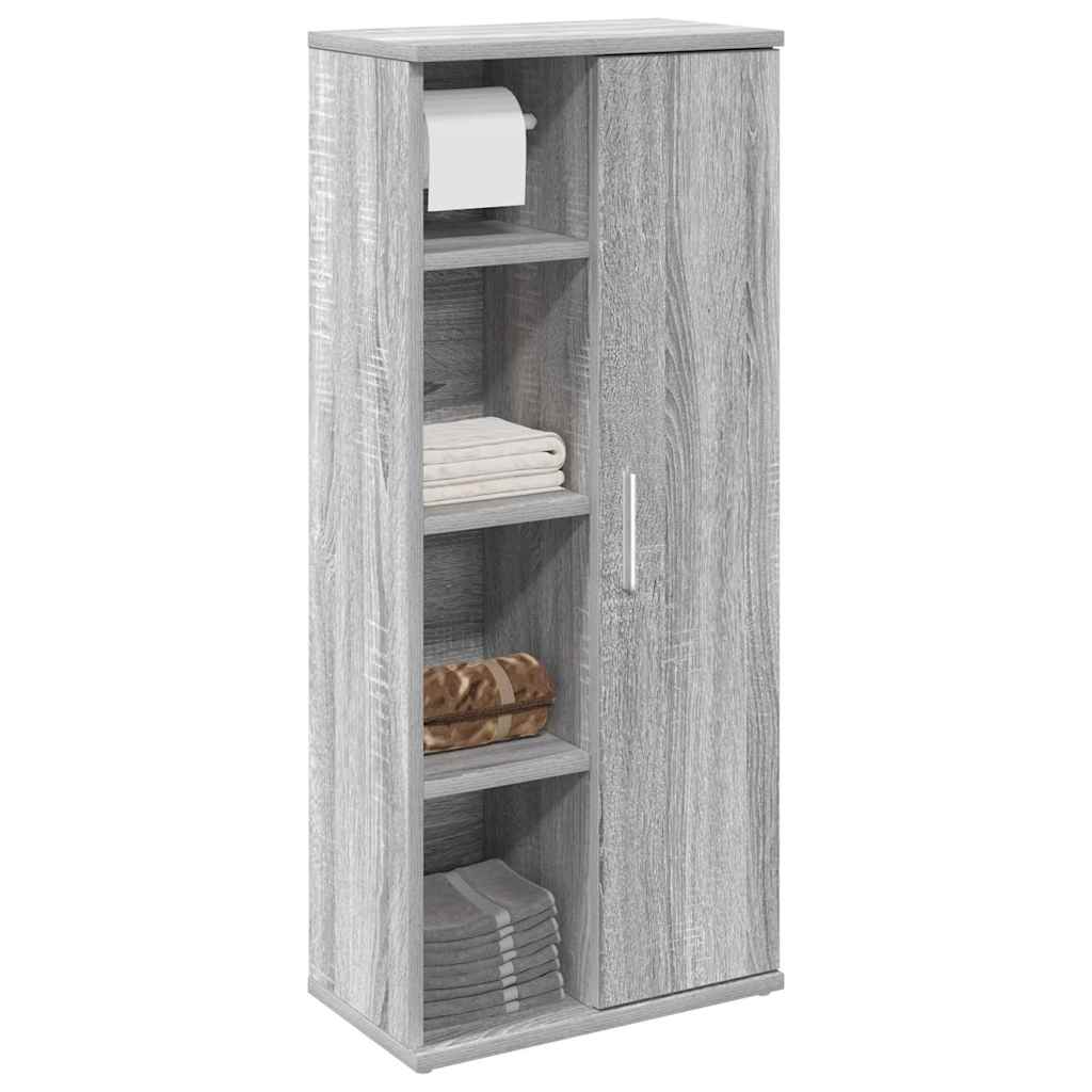 Badezimmerschrank mit Rollenhalter Grau Sonoma 39x22x90 cm