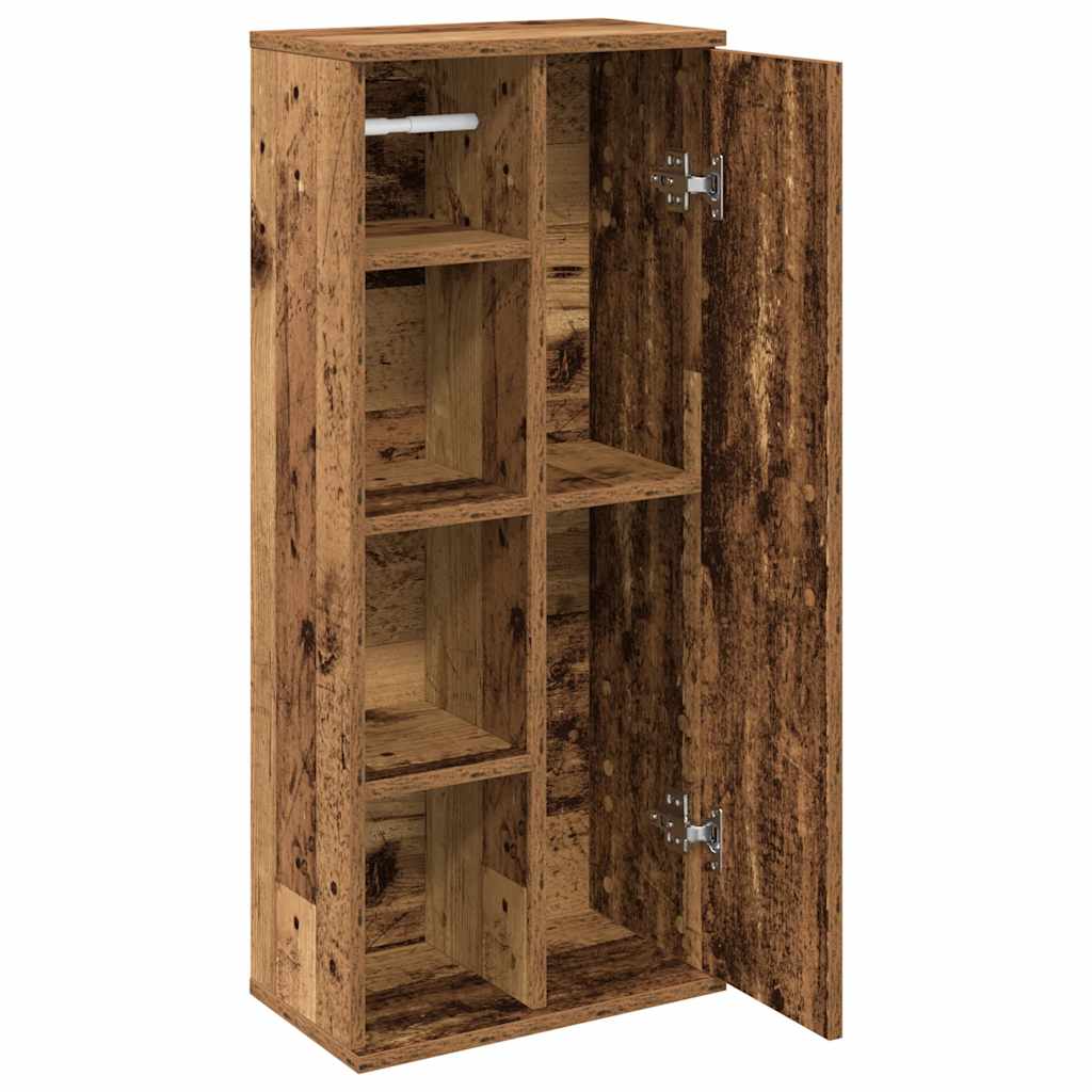 Badezimmerschrank mit Rollenhalter Altholz-Optik 39x22x90 cm