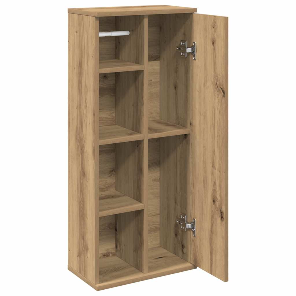 Badezimmerschrank mit Rollenhalter Artisan-Eiche 39x22x90 cm