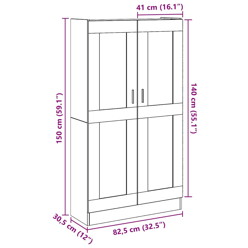 Highboard Altholz-Optik 82,5x30,5x150 cm Holzwerkstoff