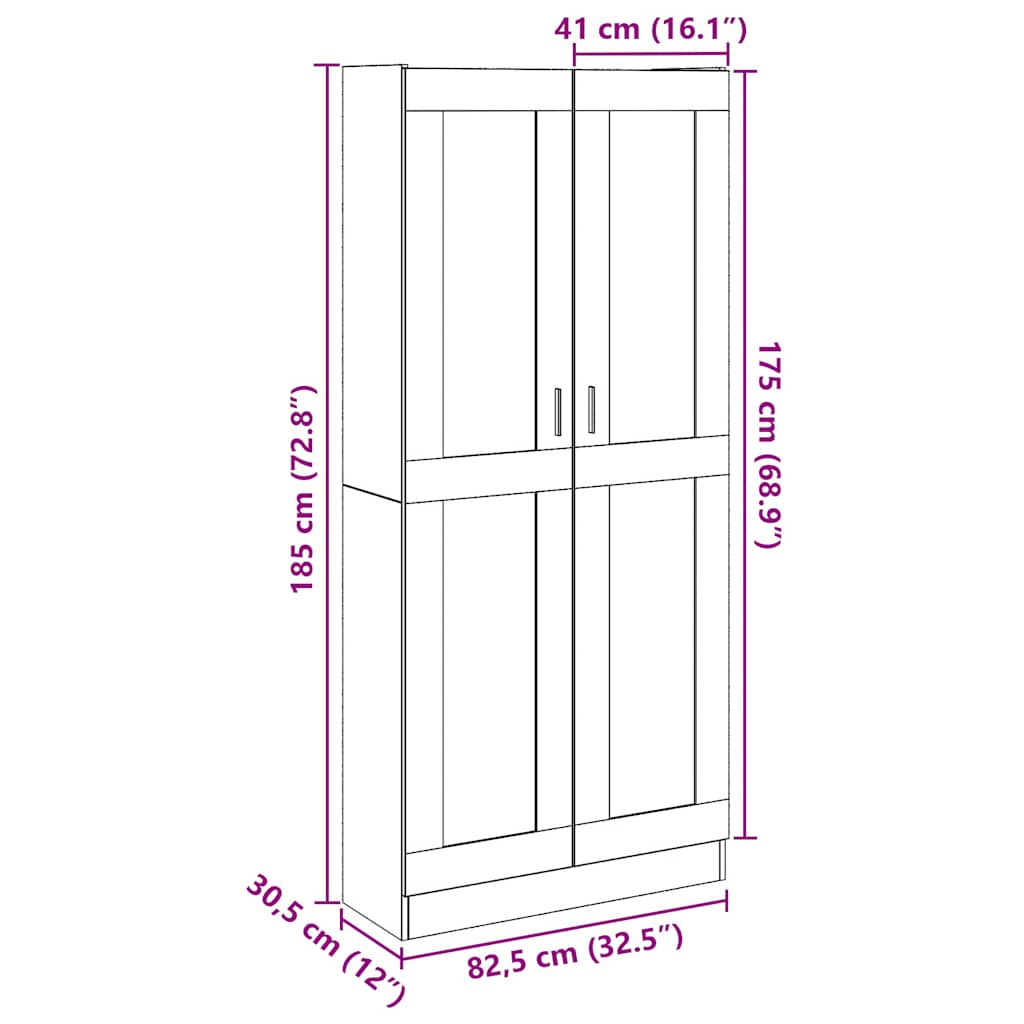 Highboard Altholz-Optik 82,5x30,5x185 cm Holzwerkstoff