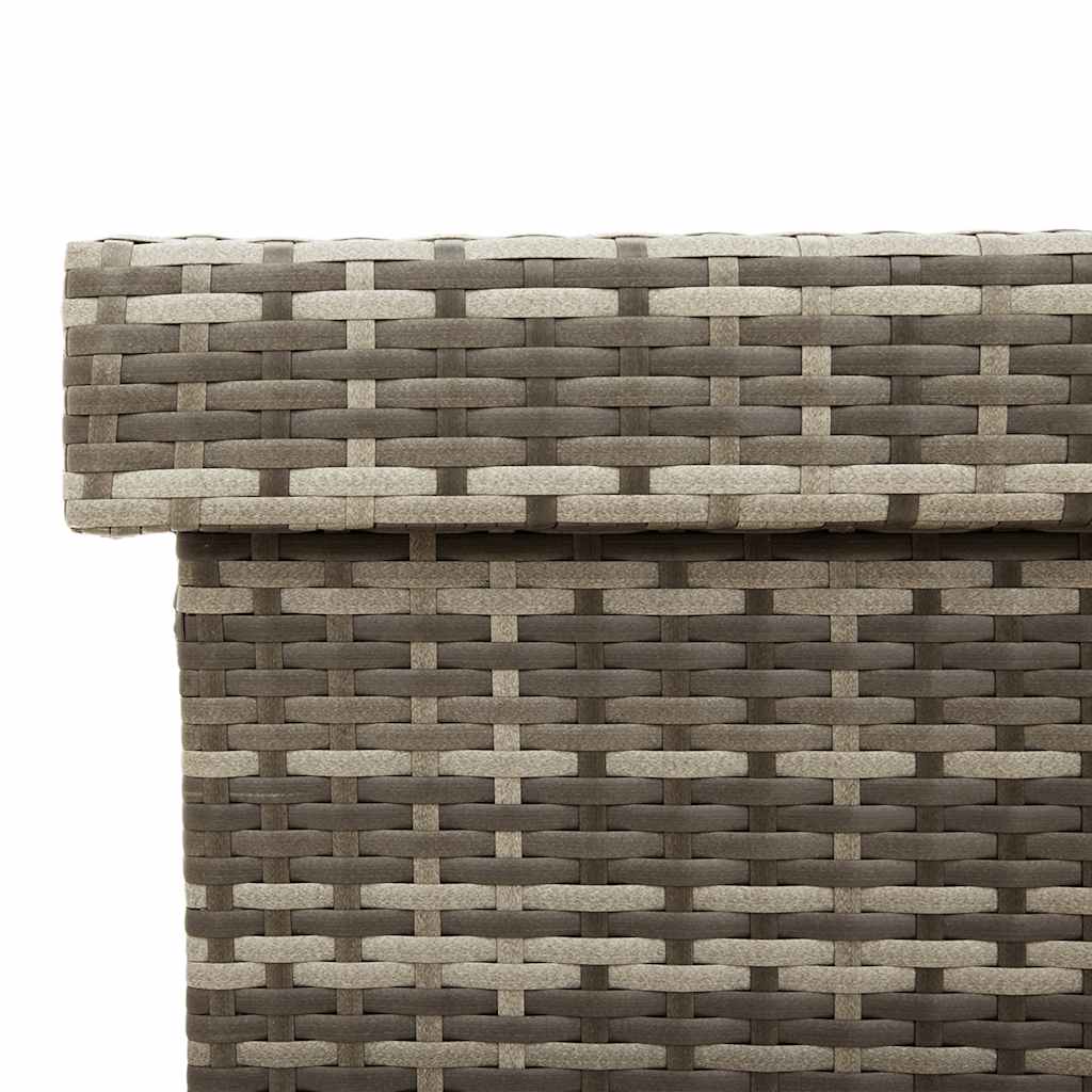 Gartentruhe mit Rollen Grau 160x55x75 cm Poly Rattan