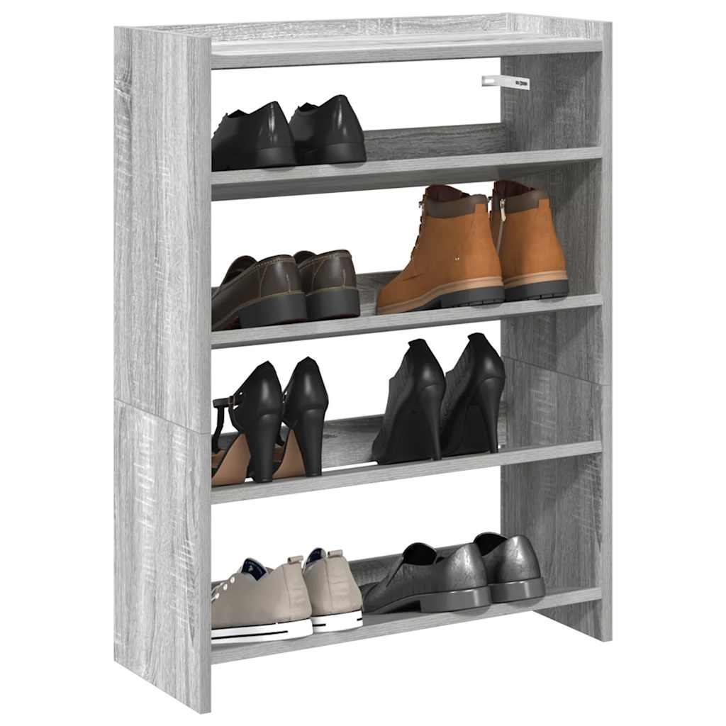 Schuhregal Grau Sonoma 60x25x100 cm Holzwerkstoff