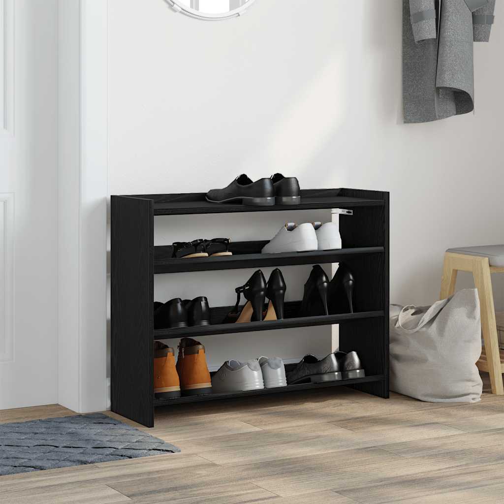 Schuhregal Schwarz 80x25x62 cm Holzwerkstoff