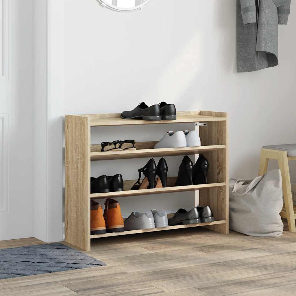 Schuhregal Sonoma-Eiche 80x25x62 cm Holzwerkstoff