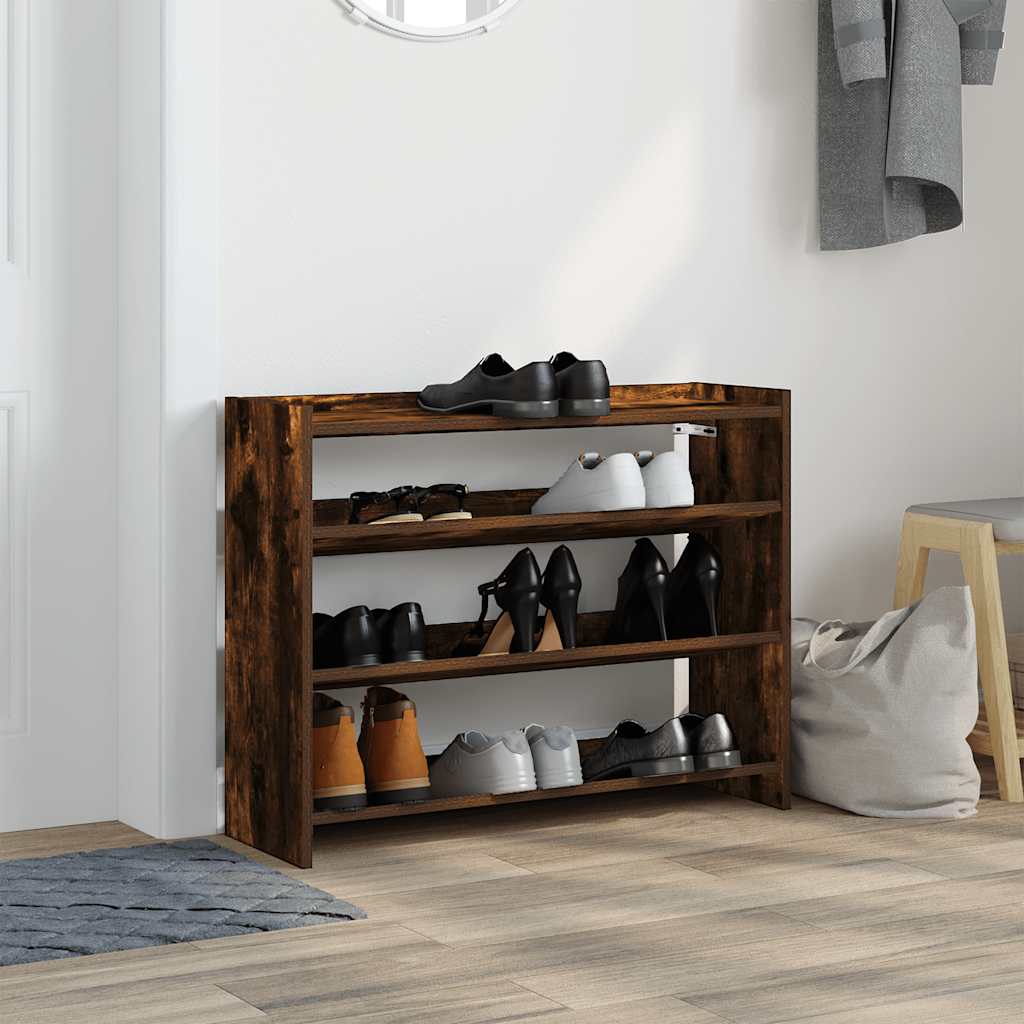 Schuhregal Räuchereiche 80x25x62 cm Holzwerkstoff