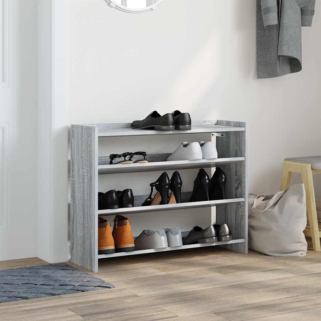 Schuhregal Grau Sonoma 80x25x62 cm Holzwerkstoff