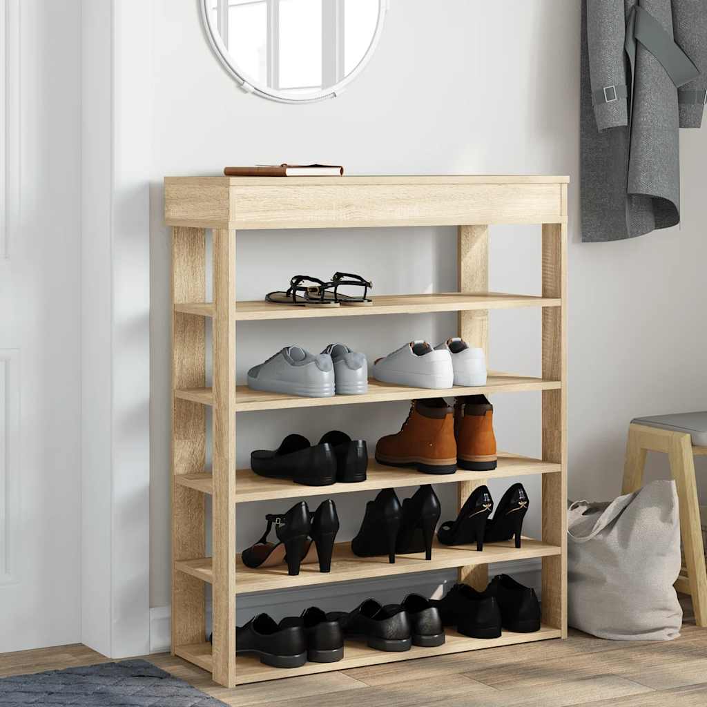 Schuhregal Sonoma-Eiche 80x30x98 cm Holzwerkstoff