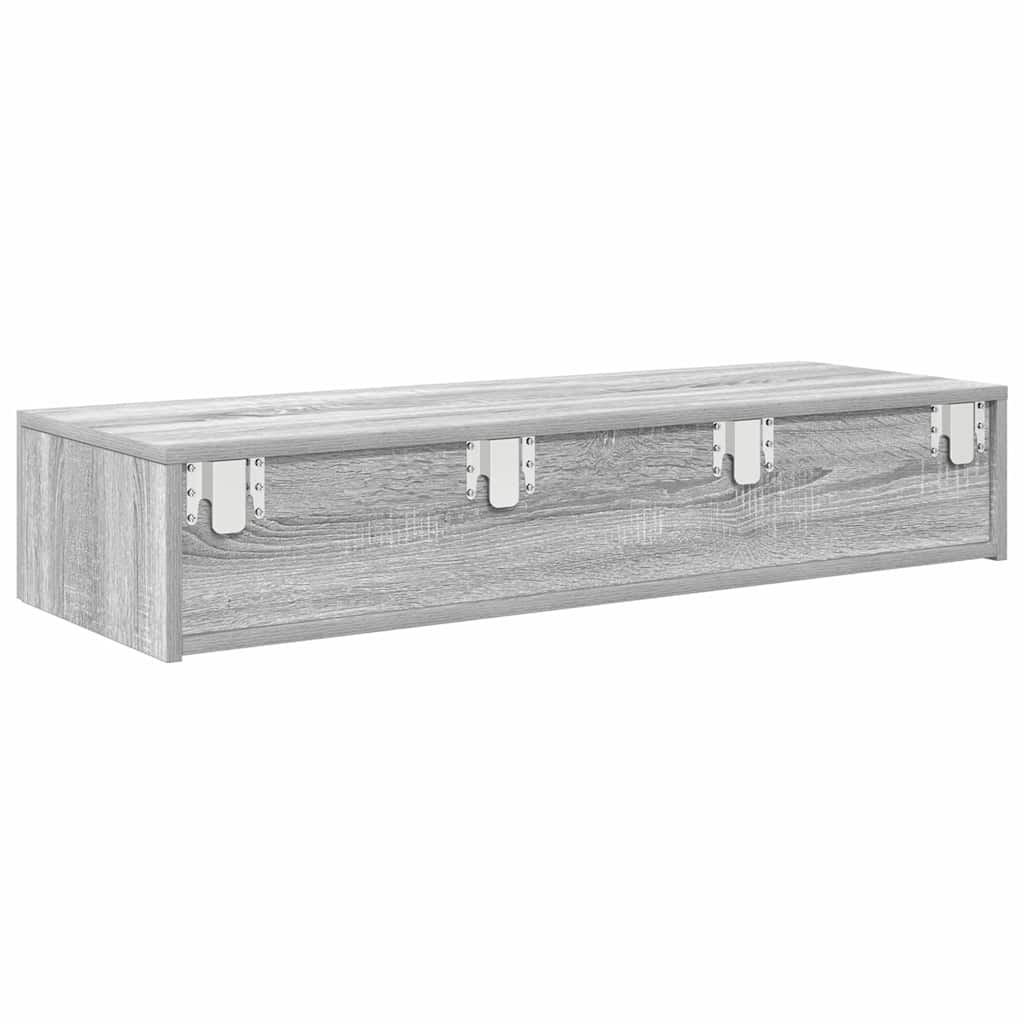 Wandregal mit Schubladen Grau Sonoma 100x36x19 cm Holzwerkstoff