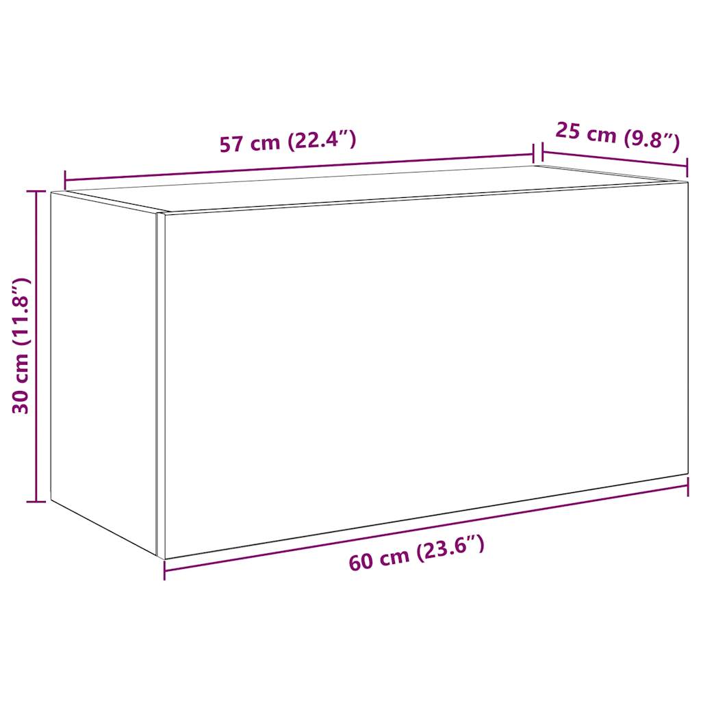 Bad-Wandschrank Weiß 60x25x30 cm Holzwerkstoff