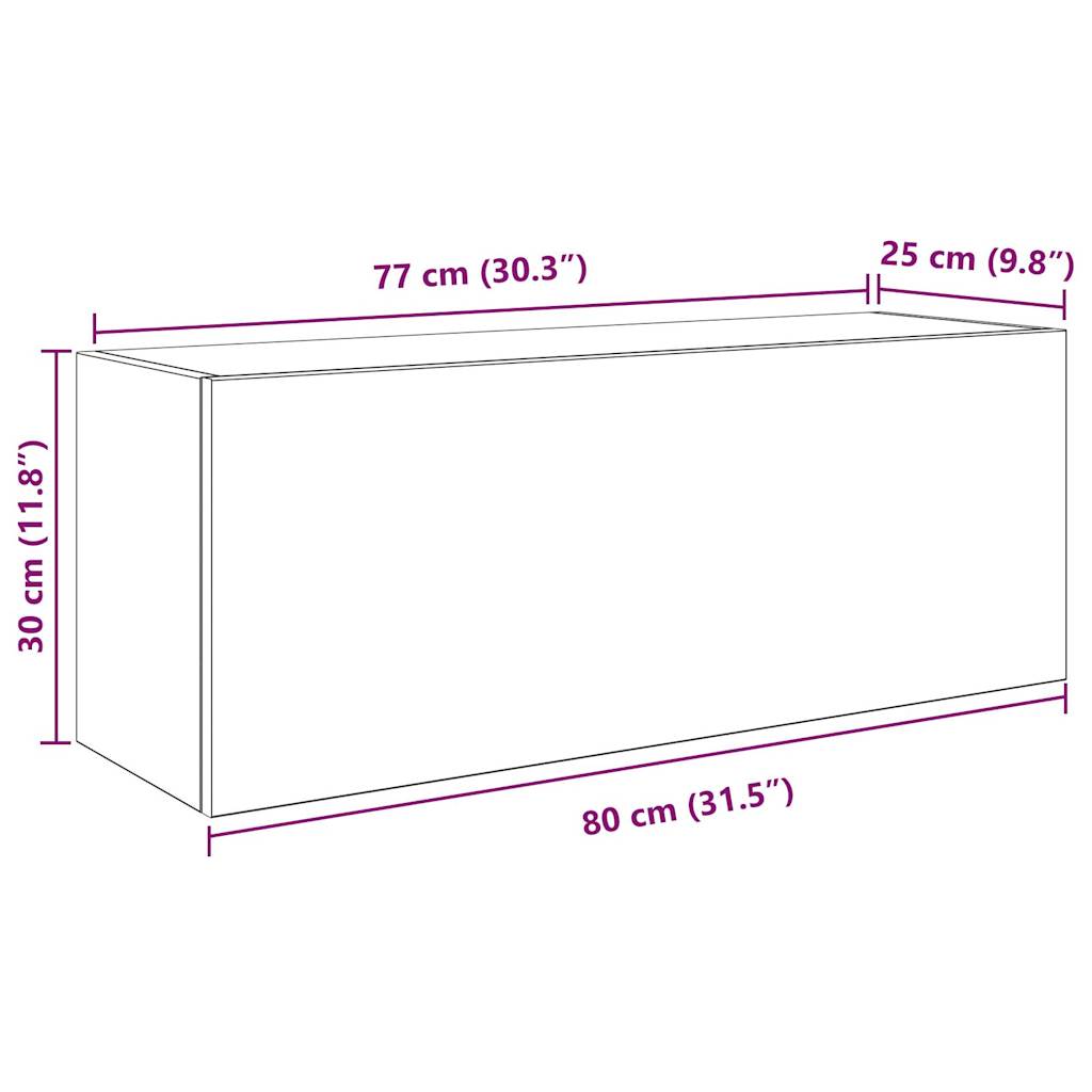 Bad-Wandschrank Weiß 80x25x30 cm Holzwerkstoff